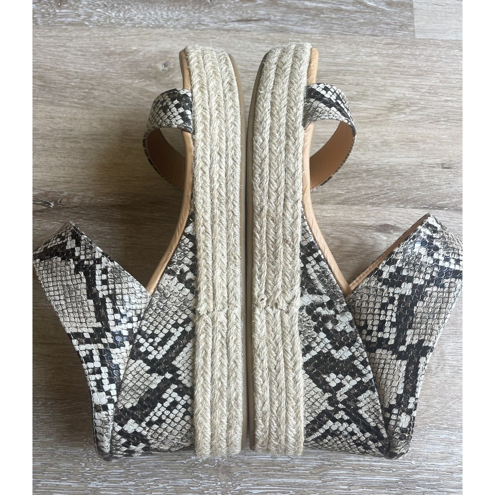 Journee Collection Sandals Womens 7.5 Brown White Alissa Snake Skin Espadrilles - Picture 6 of 8